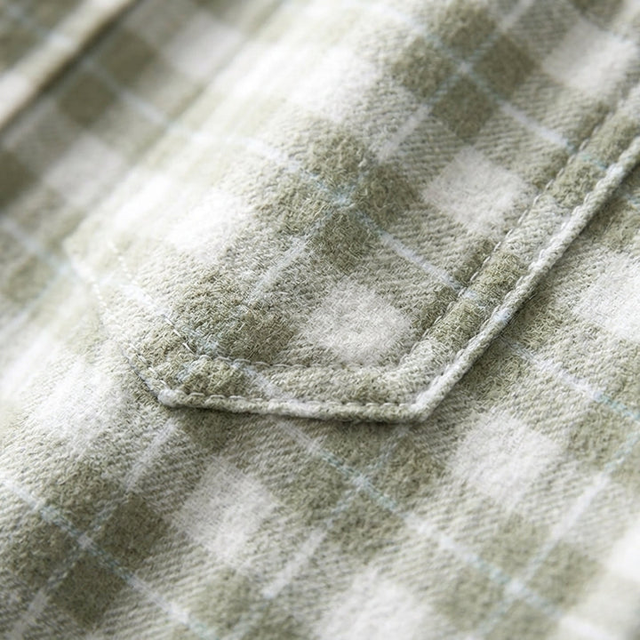 Alan - Men's Flannel Check Shirt with Chest Pockets