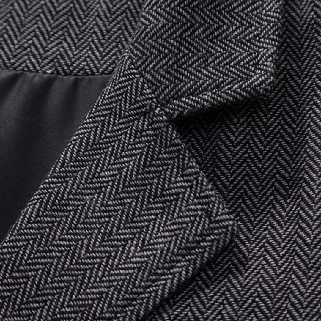 Men's Herringbone Waistcoat with Chain Detail