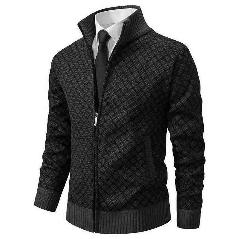 Men's Hybrid Knitted Cardigan - Black