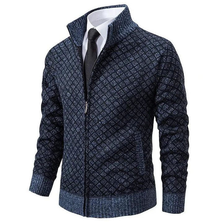 Men's Hybrid Knitted Cardigan - Blue