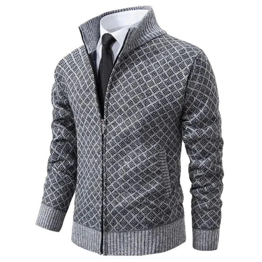Men's Hybrid Knitted Cardigan - Grey