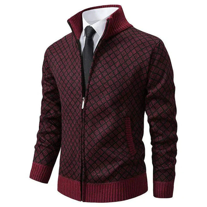 Men's Hybrid Knitted Cardigan - Red