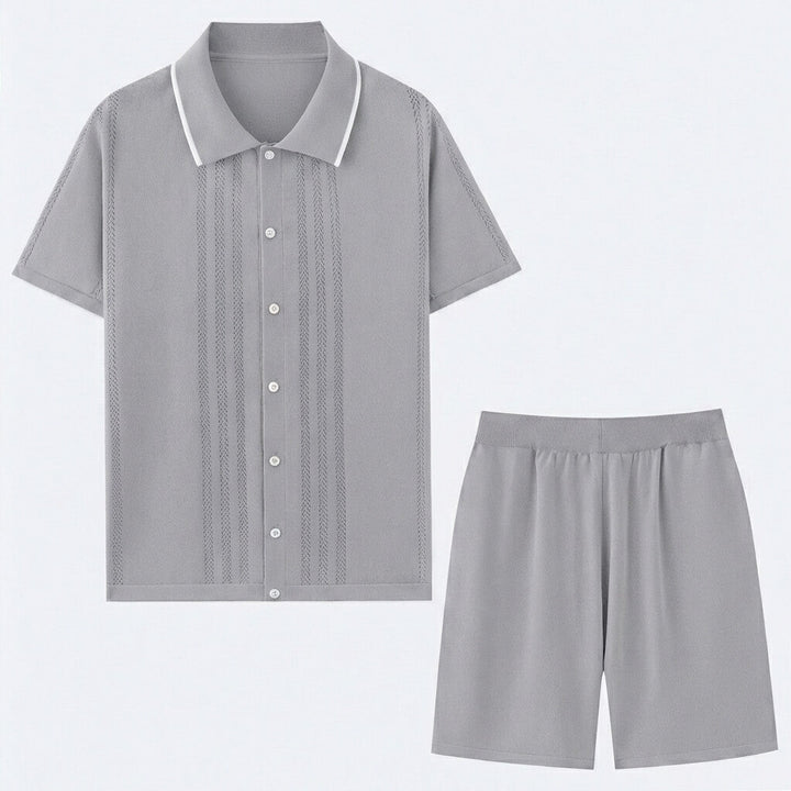 Thomas - Men's Knit Two Piece Set with Contrast Trim