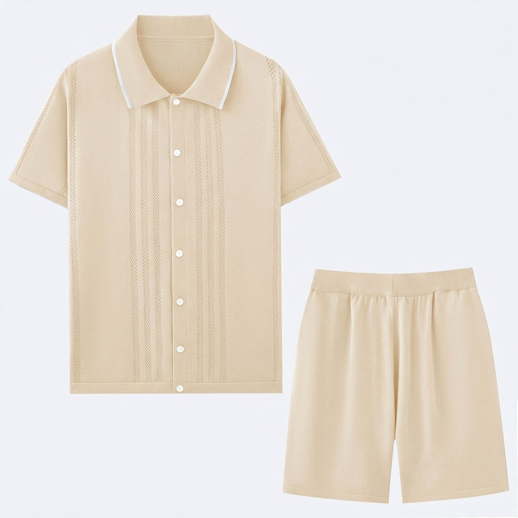 Thomas - Men's Knit Two Piece Set with Contrast Trim