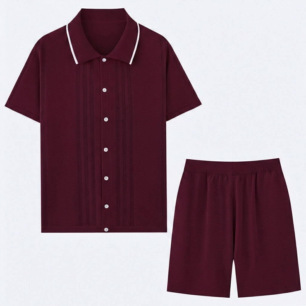 Thomas - Men's Knit Two Piece Set with Contrast Trim