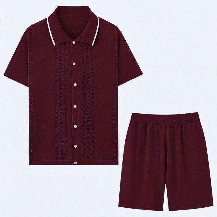 Thomas - Men's Knit Two Piece Set with Contrast Trim