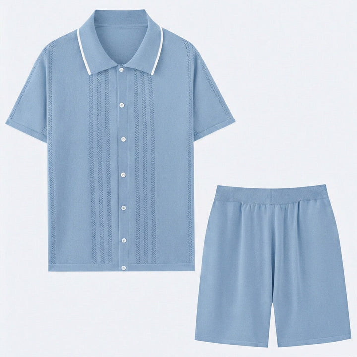Thomas - Men's Knit Two Piece Set with Contrast Trim