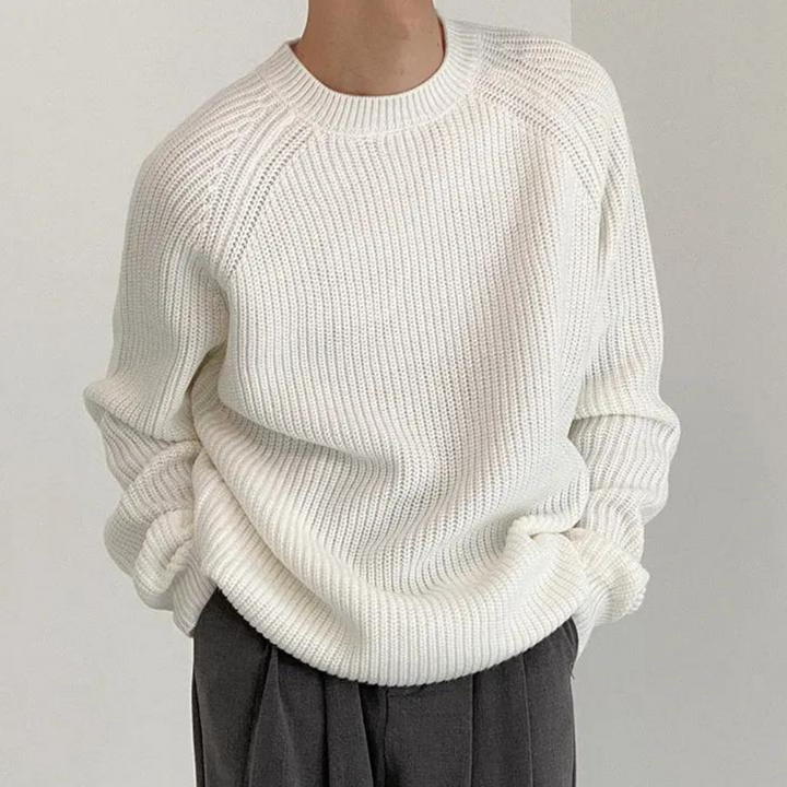 Men's Knitted Long Sleeve Jumper in White