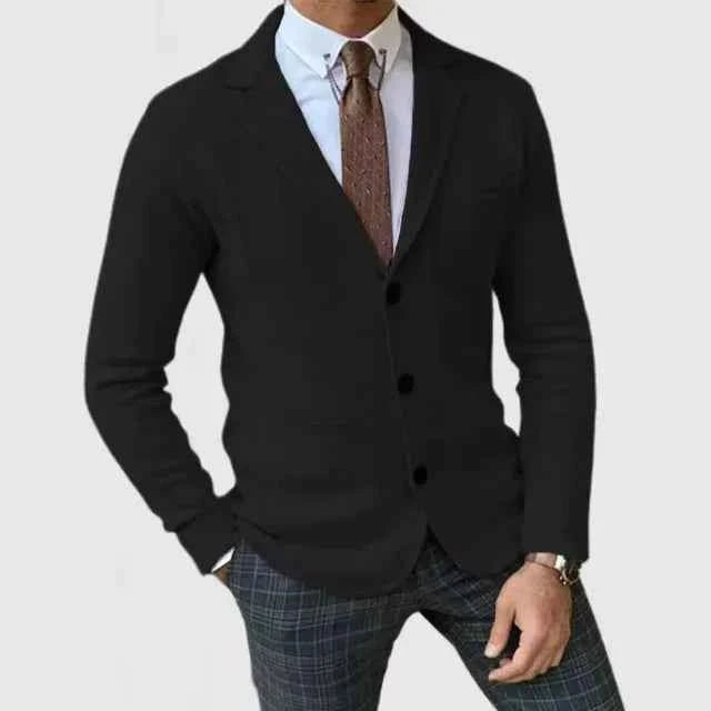 Men's Knitted-Look Blazer with Button Placket - photo 6