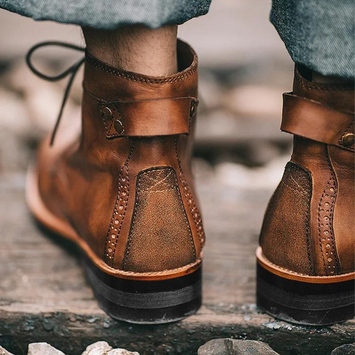 Men's Lace-Up Work Boots with Treaded Sole