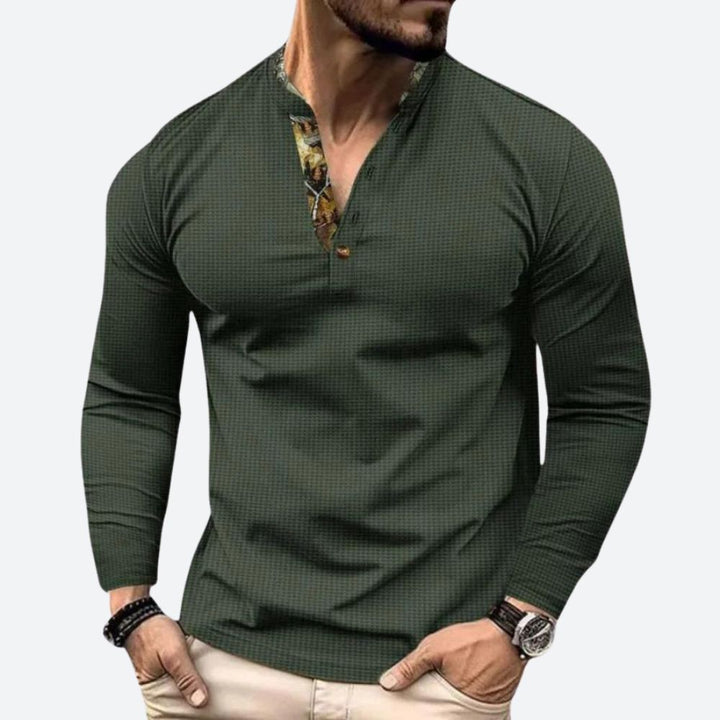 Frank - Men's Long Sleeve Top in Soft Cotton