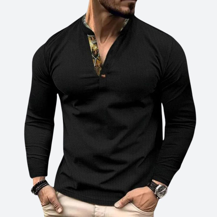 Frank - Men's Long Sleeve Top in Soft Cotton