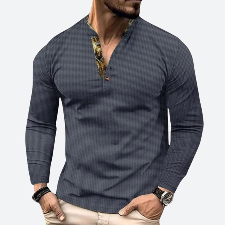 Frank - Men's Long Sleeve Top in Soft Cotton