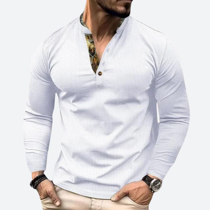 Frank - Men's Long Sleeve Top in Soft Cotton