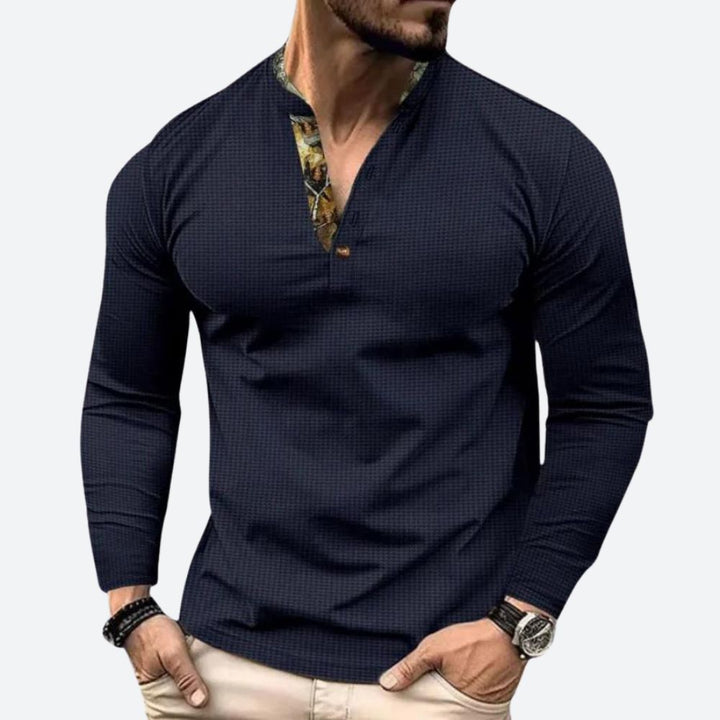 Frank - Men's Long Sleeve Top in Soft Cotton