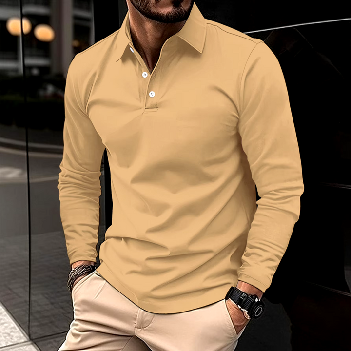 Men's Long-Sleeved Smart Casual Polo Shirt - photo 7