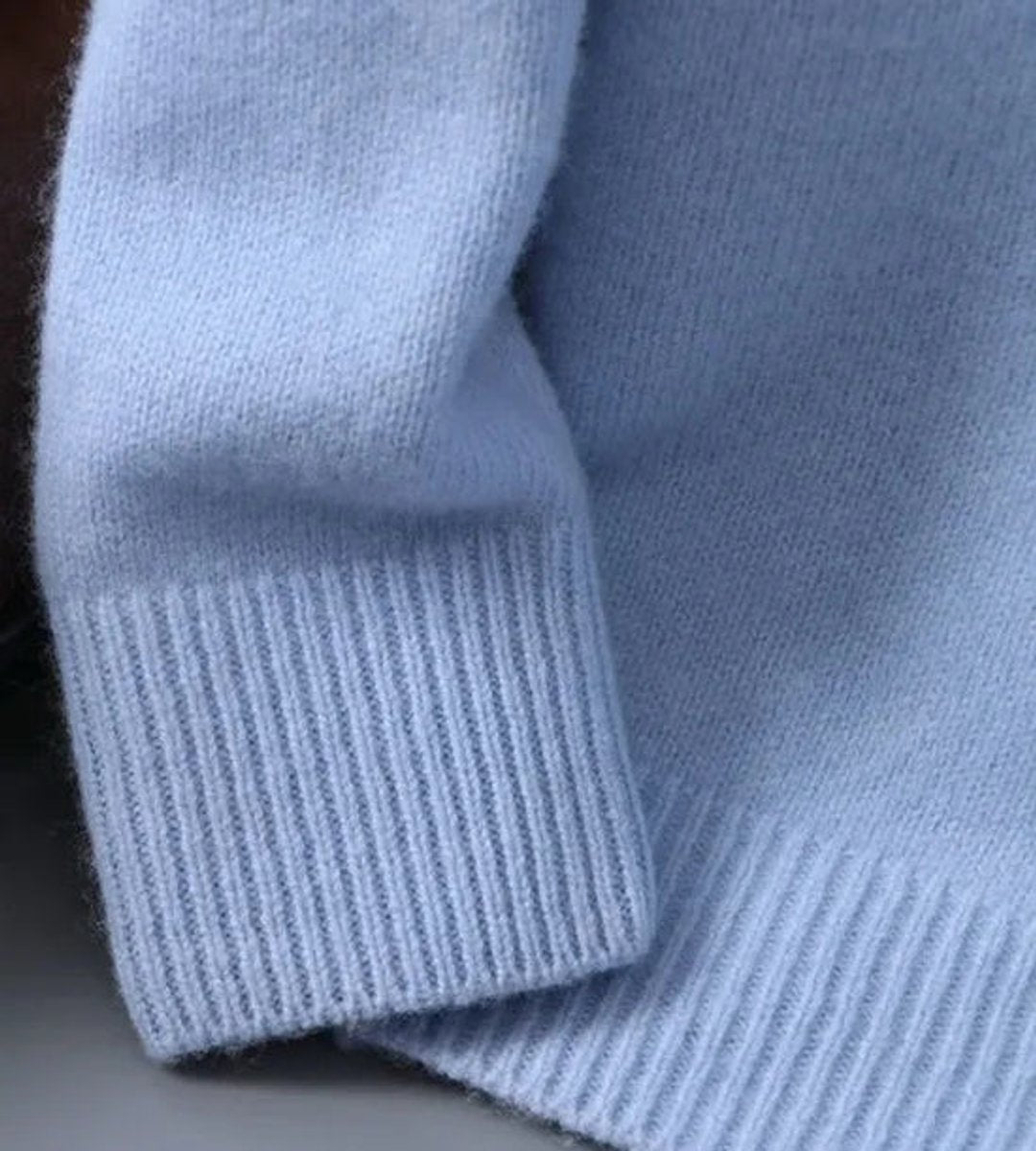 Duncan - Men's Mohair Blend Crewneck Jumper in Light Blue