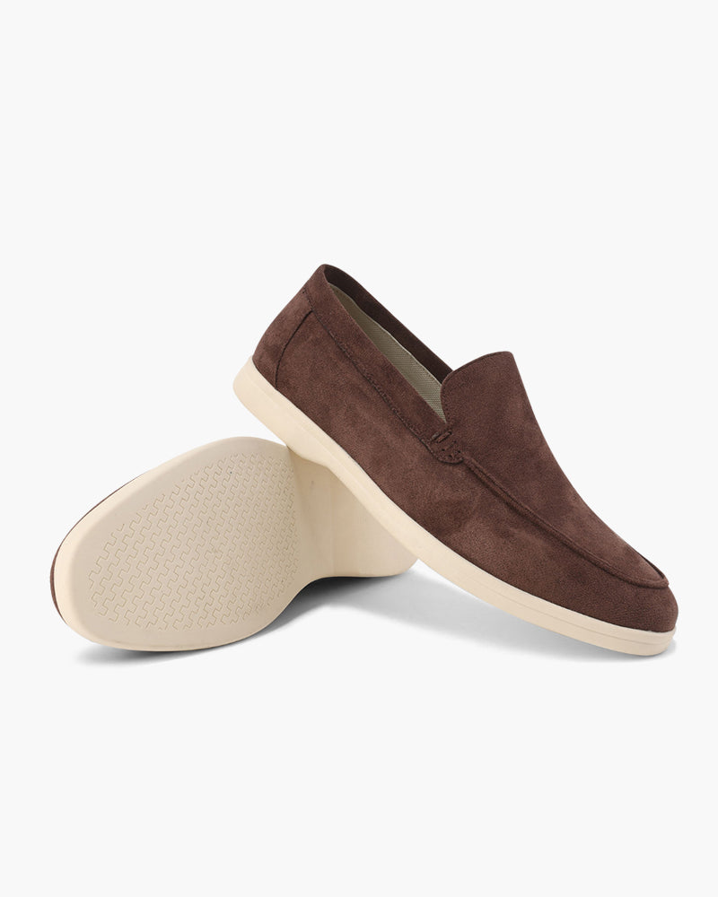 Men's Old Money Suede Loafers - Chocolate