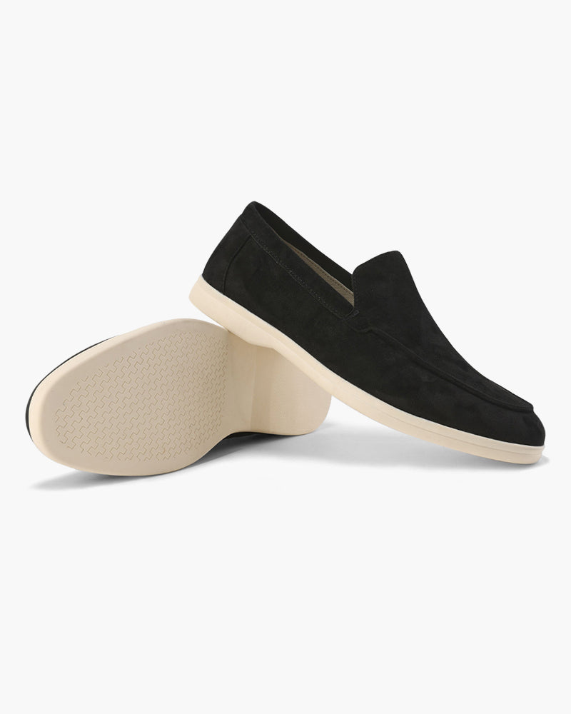 Men's Old Money Suede Loafers - Black