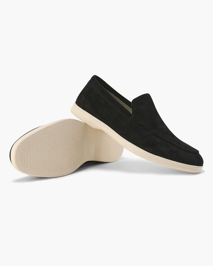 Men's Old Money Suede Loafers - Black