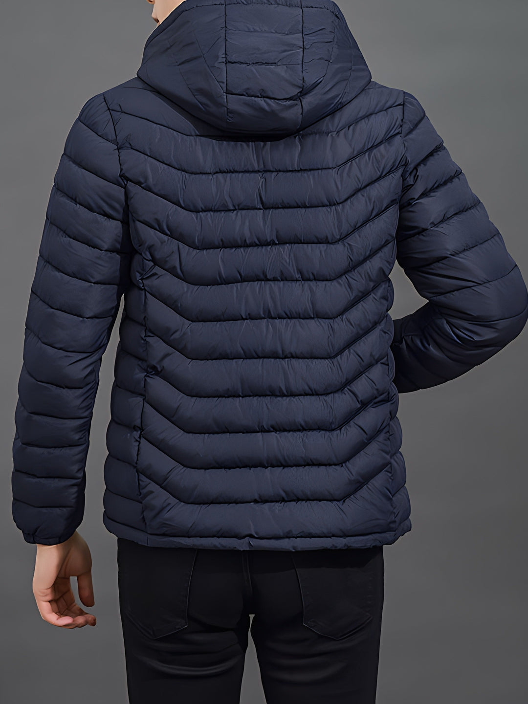 Men's Padded Hooded Puffer Jacket with Full Zip