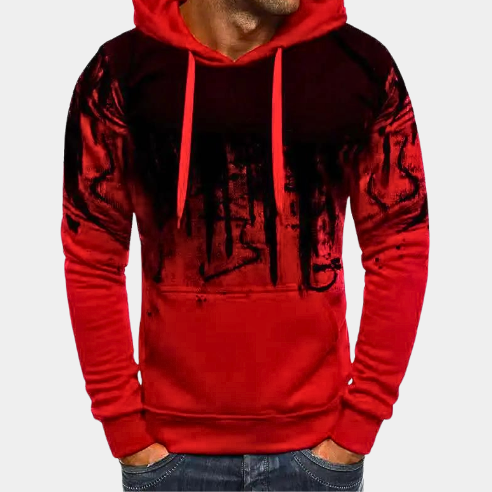 Men's Pocket Ombre Hoodie in Red