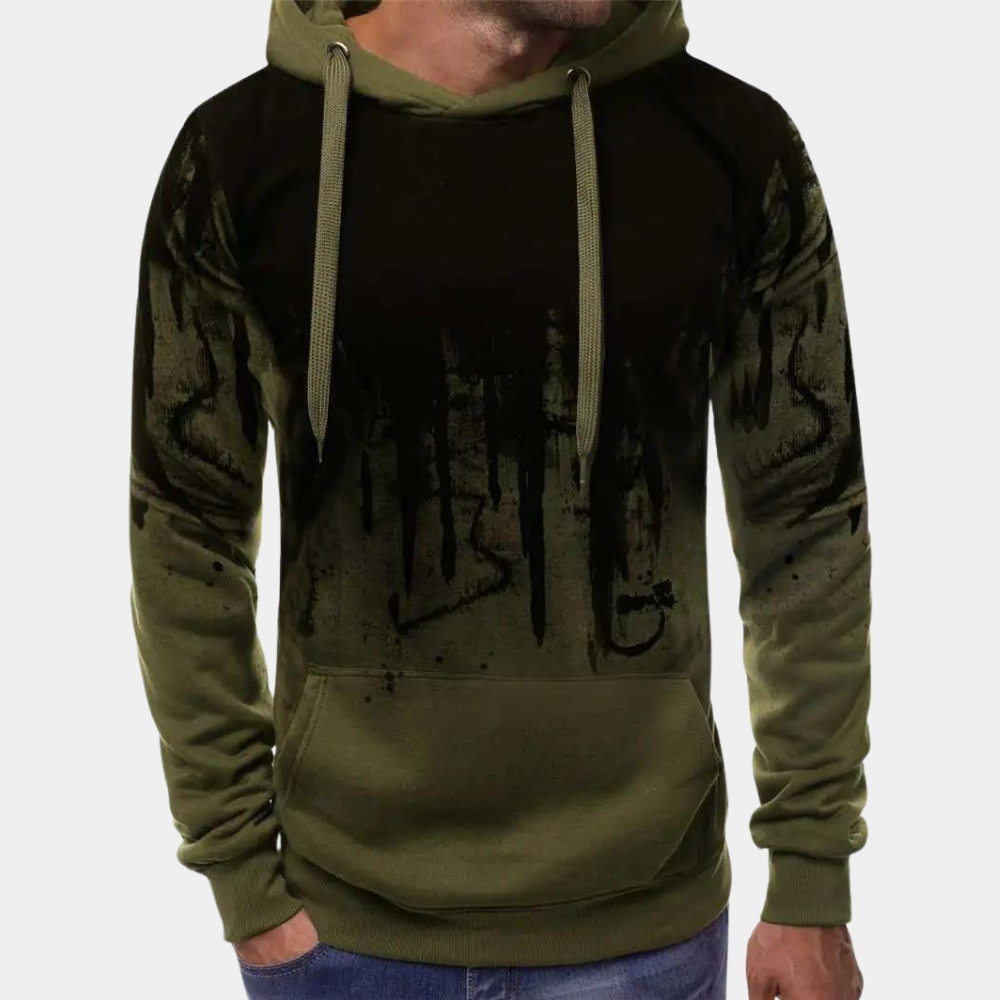 Men's Pocket Ombre Hoodie in Green