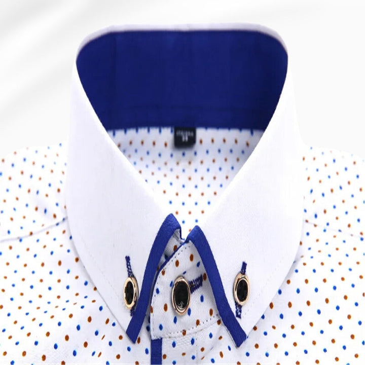 Men's Polka Dot Shirt with Contrast Collar