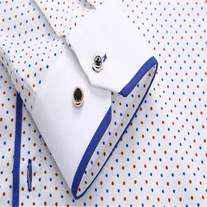 Men's Polka Dot Shirt with Contrast Collar