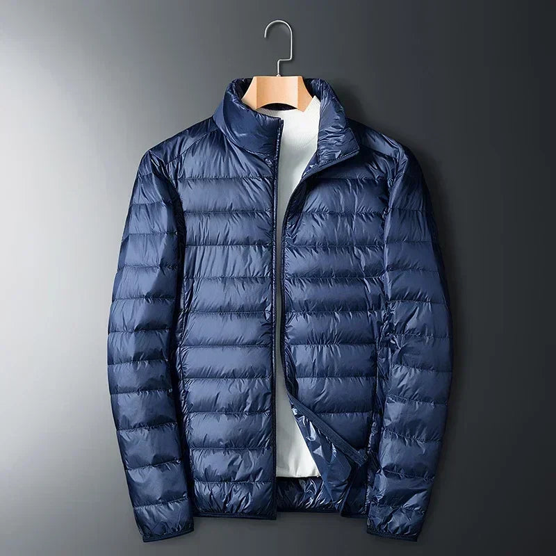 Men's Lightweight Puffer Jacket - Navy Blue
