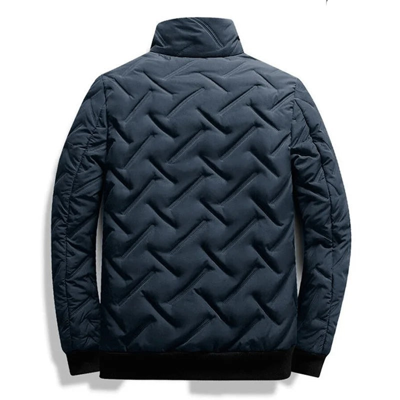 Men's Quilted Bomber Jacket with Zip Pockets