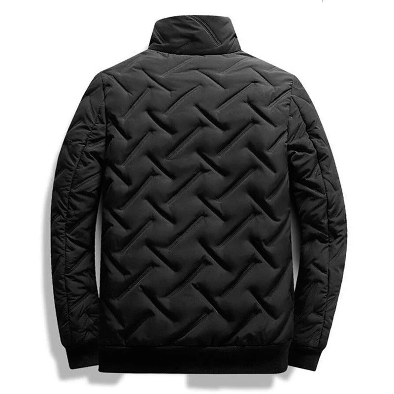 Men's Quilted Bomber Jacket with Zip Pockets