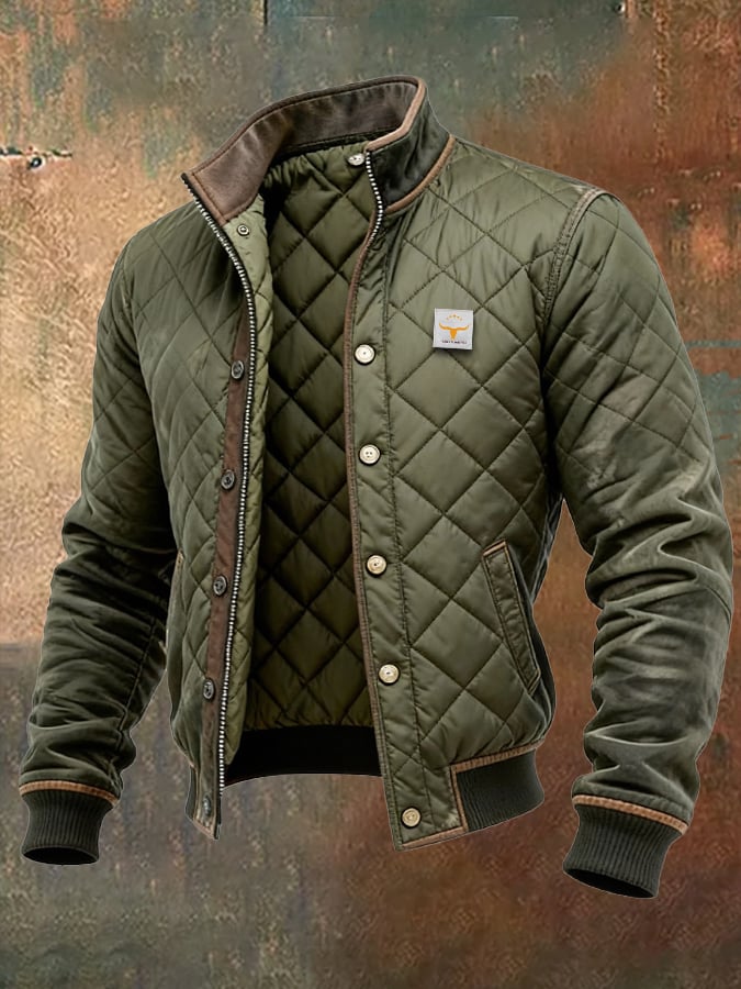 Men's Quilted Classic Button-Front Winter Jacket - photo 1