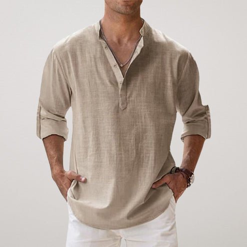 Elijah | Men's Relaxed-Fit Linen Blend Long-Sleeve Shirt