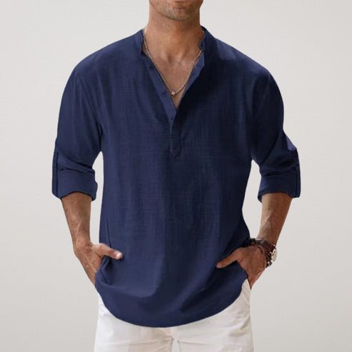 Elijah | Men's Relaxed-Fit Linen Blend Long-Sleeve Shirt