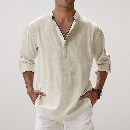 Elijah | Men's Relaxed-Fit Linen Blend Long-Sleeve Shirt