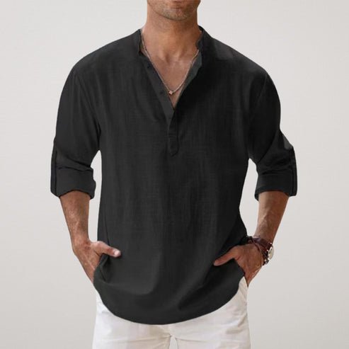 Elijah | Men's Relaxed-Fit Linen Blend Long-Sleeve Shirt