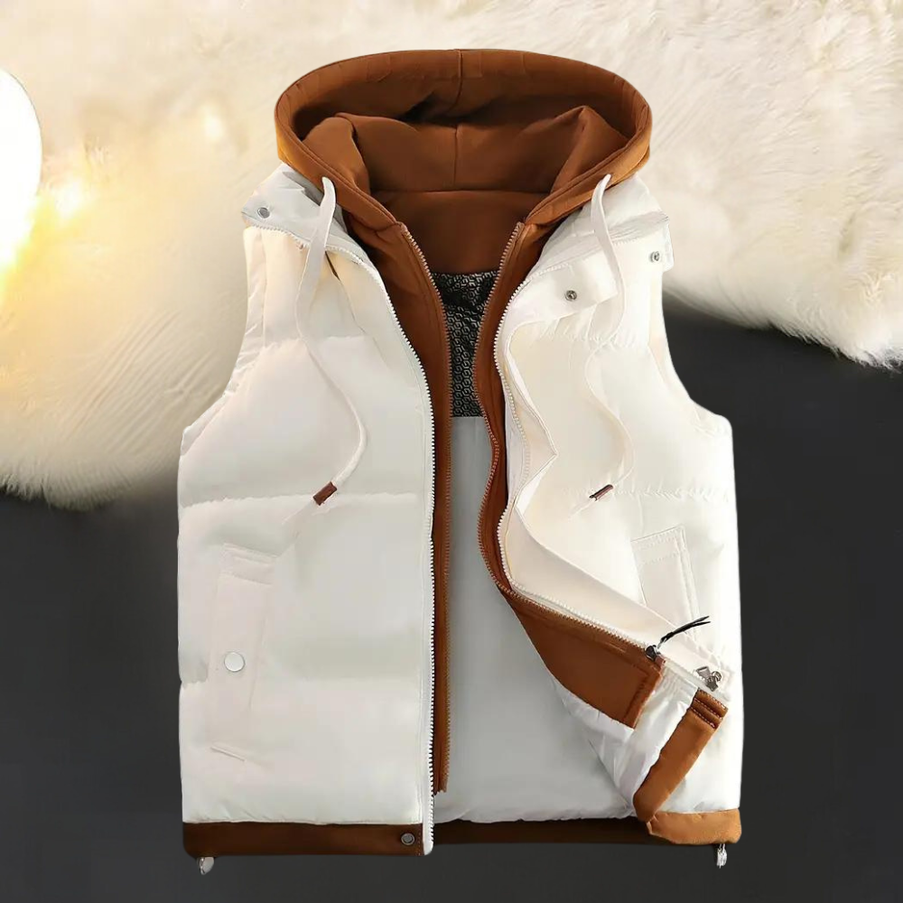 Men's Relaxed Hooded Cardigan in White