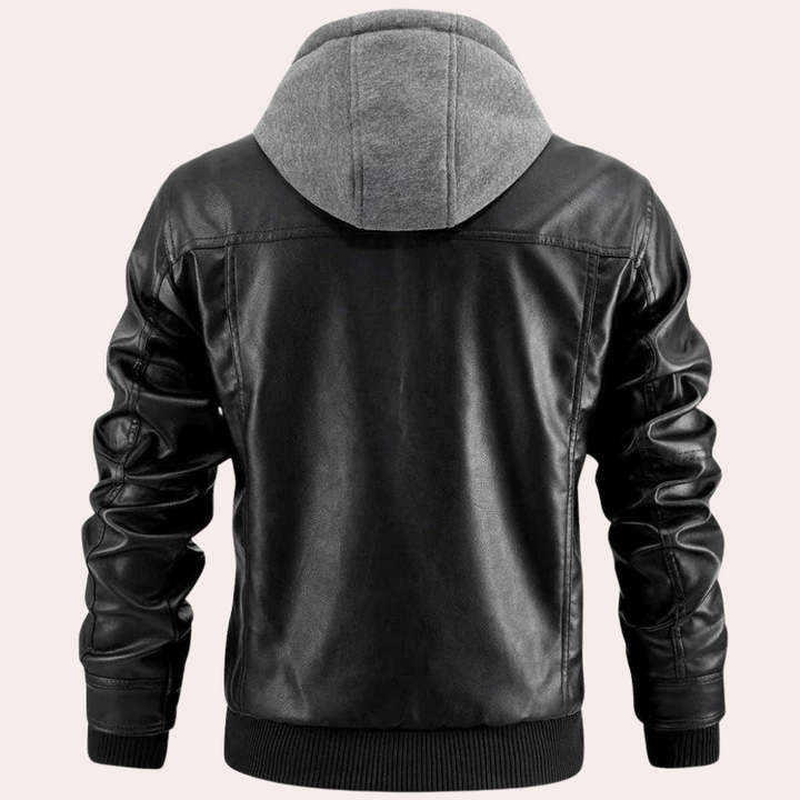Men's Relaxed Hooded Jacket with Roll Neck