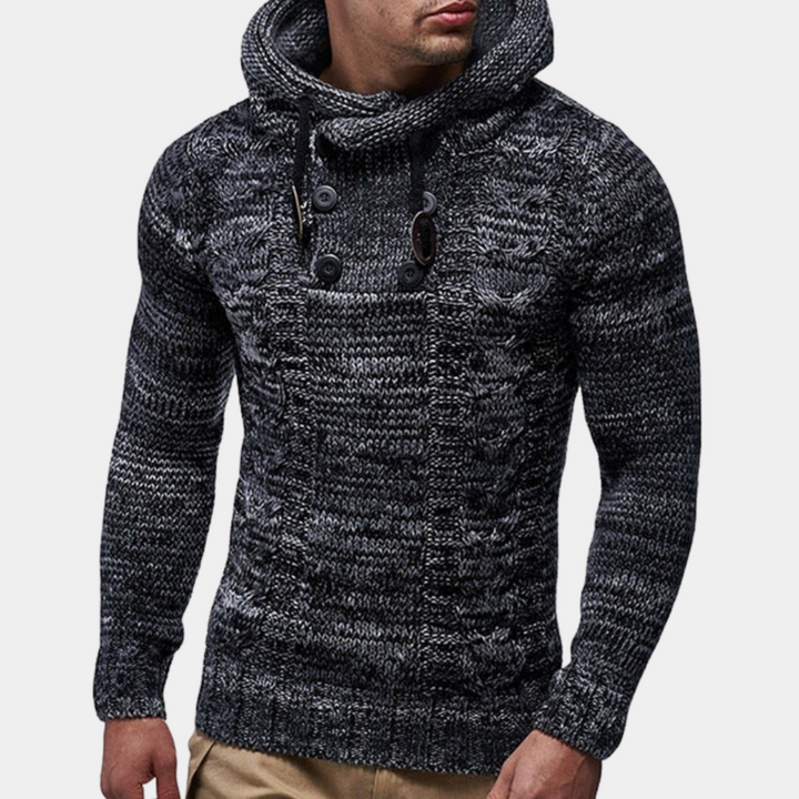 Men's Relaxed Pocket Hoodie in Dark Grey