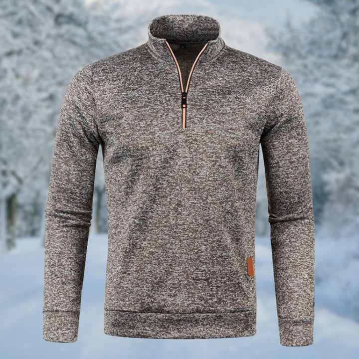 Men's Roll Neck Jumper in Grey-brown