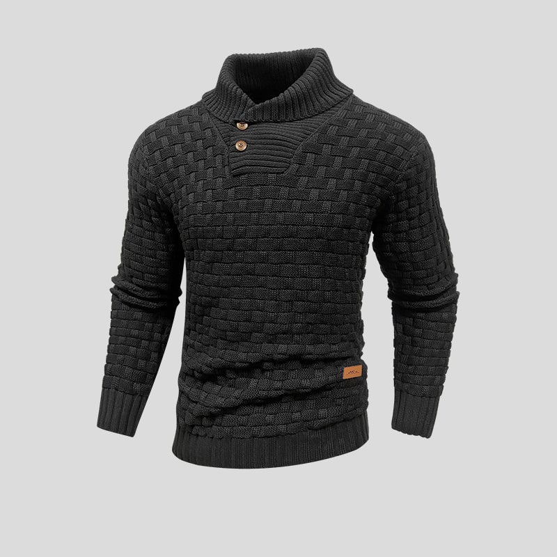 Men's Roll Neck Jumper in Textured Knit - photo 1