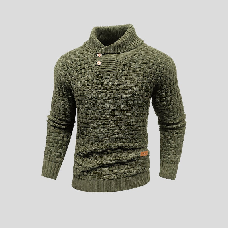 Men's Roll Neck Jumper in Textured Knit - photo 2