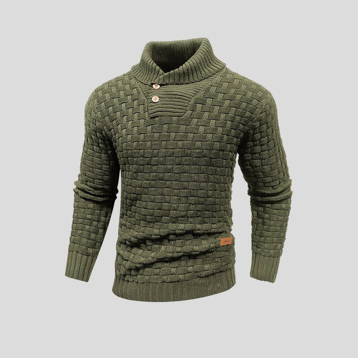 Men's Roll Neck Jumper in Textured Knit - photo 2