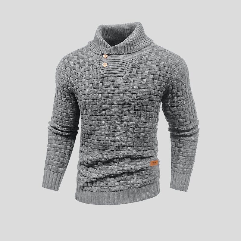 Men's Roll Neck Jumper in Textured Knit - photo 3