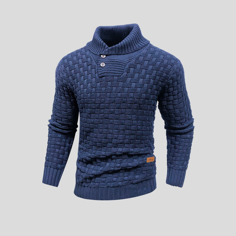 Men's Roll Neck Jumper in Textured Knit - photo 4