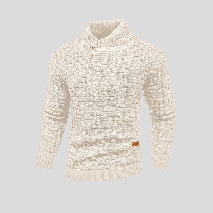 Men's Roll Neck Jumper in Textured Knit - photo 5