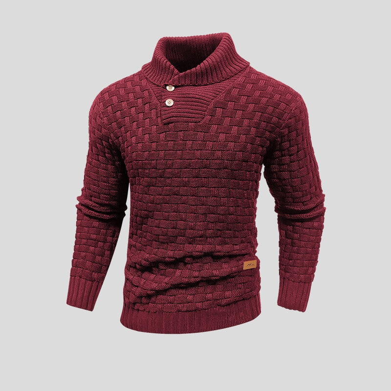 Men's Roll Neck Jumper in Textured Knit - photo 6