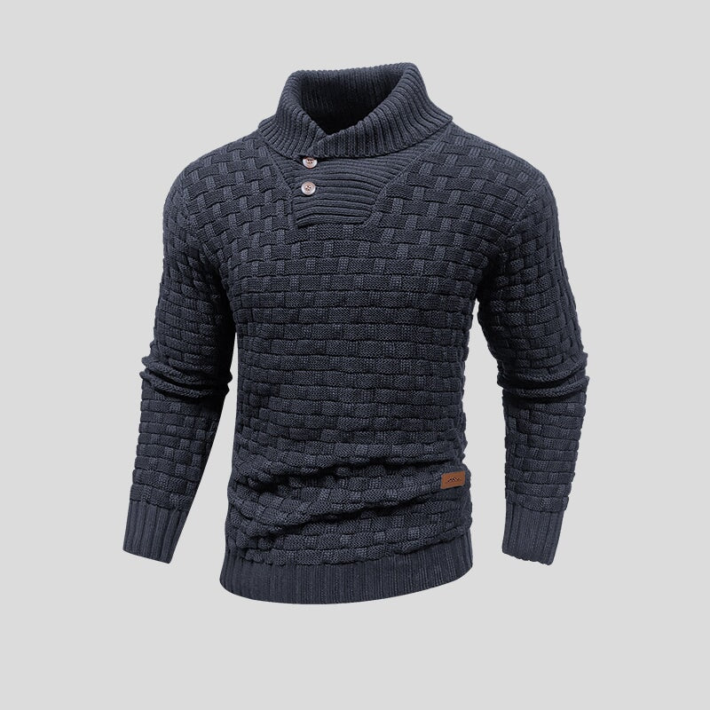 Men's Roll Neck Jumper in Textured Knit - photo 7