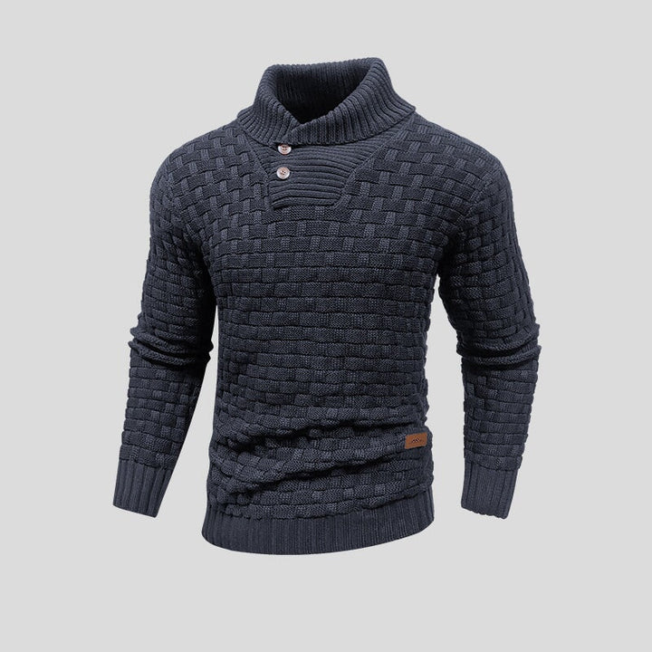 Men's Roll Neck Jumper in Textured Knit - photo 7